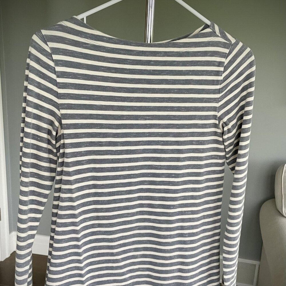 Gap Maternity Gray/White Striped Long Sleeve Tunic XS